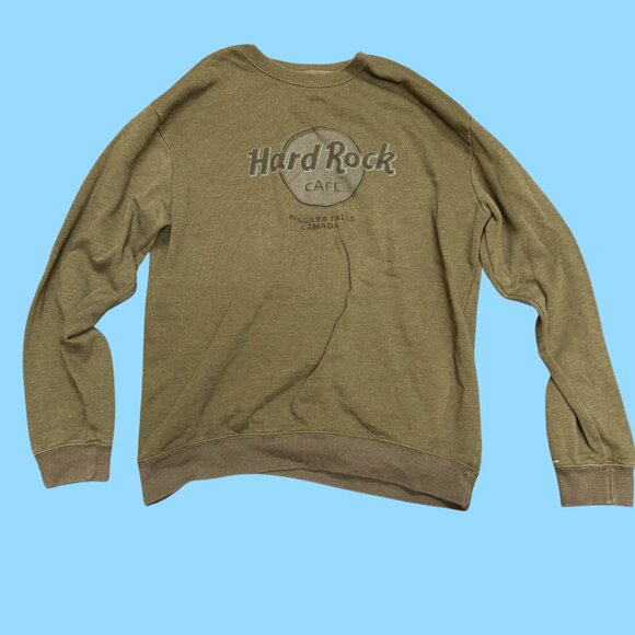 Vintage Hard Rock Cafe Niagara Falls Canada Sweatshirt |Size XL| Olive Crewneck - Picture 3 of 9